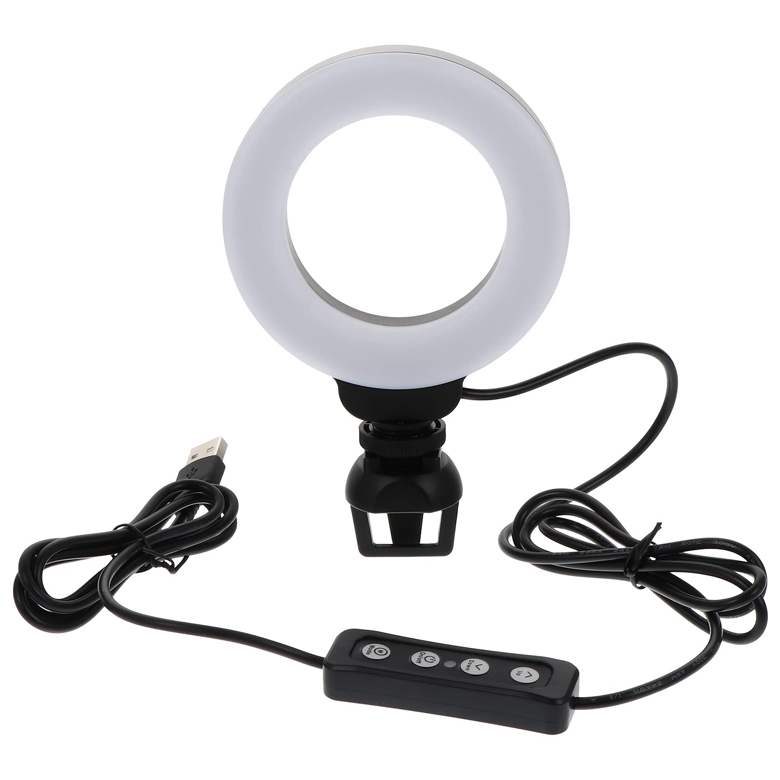 Luce Anulare 4 Pollici per Videoconferenza, Clip Abs Bianco