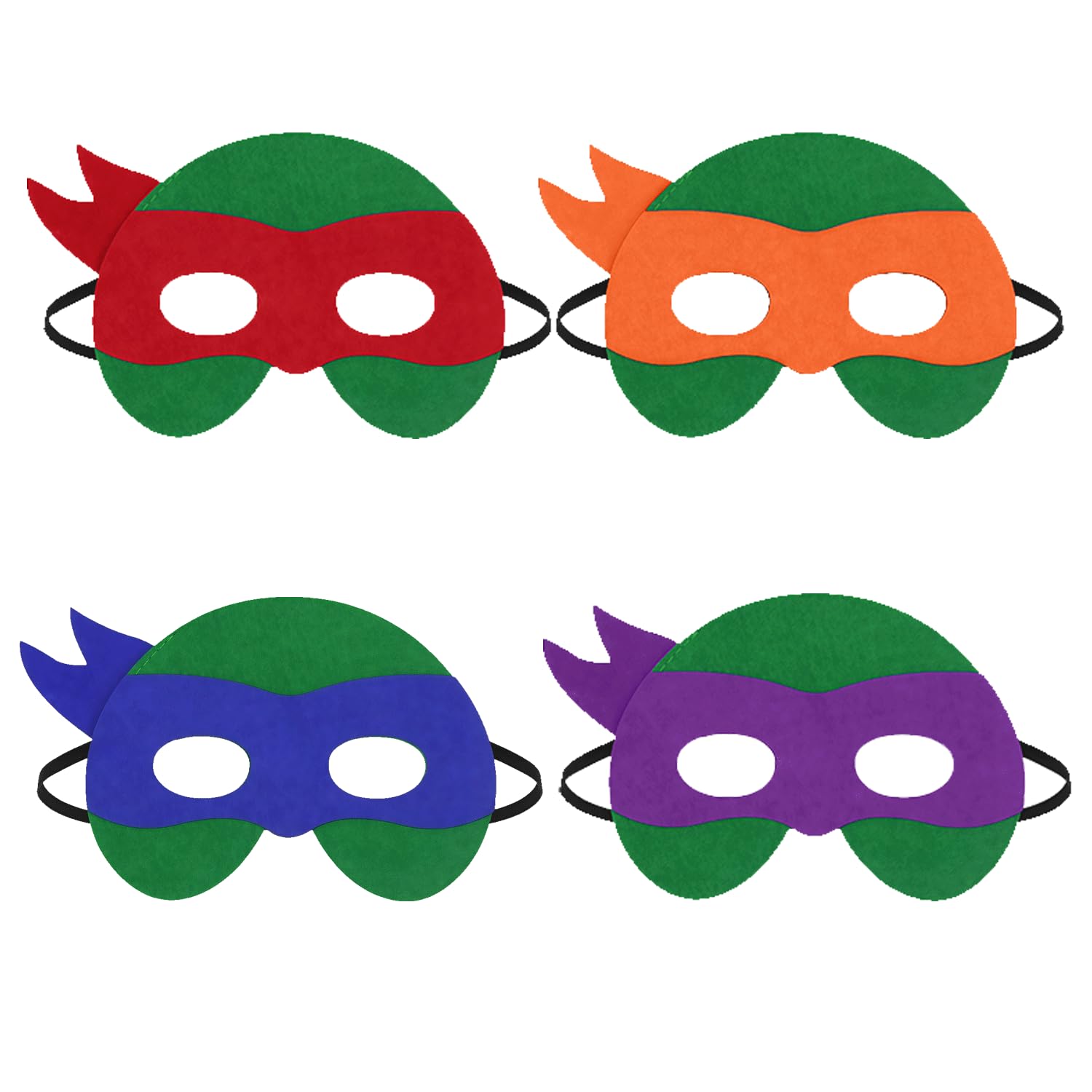 YIERM 4 Pcs Ninja Masks Hero Cosplay Party Masks Masquerade Cartoon Cosplay Accessories for Birthday Halloween Party