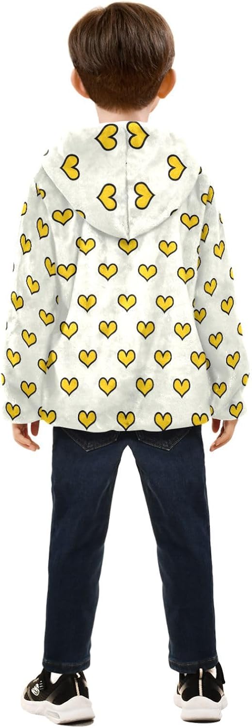 Kids Sherpa Fleece Hoodie Zip Up Hooded Sweatshirt Jacket for Boy Girl 3-10 Yrs