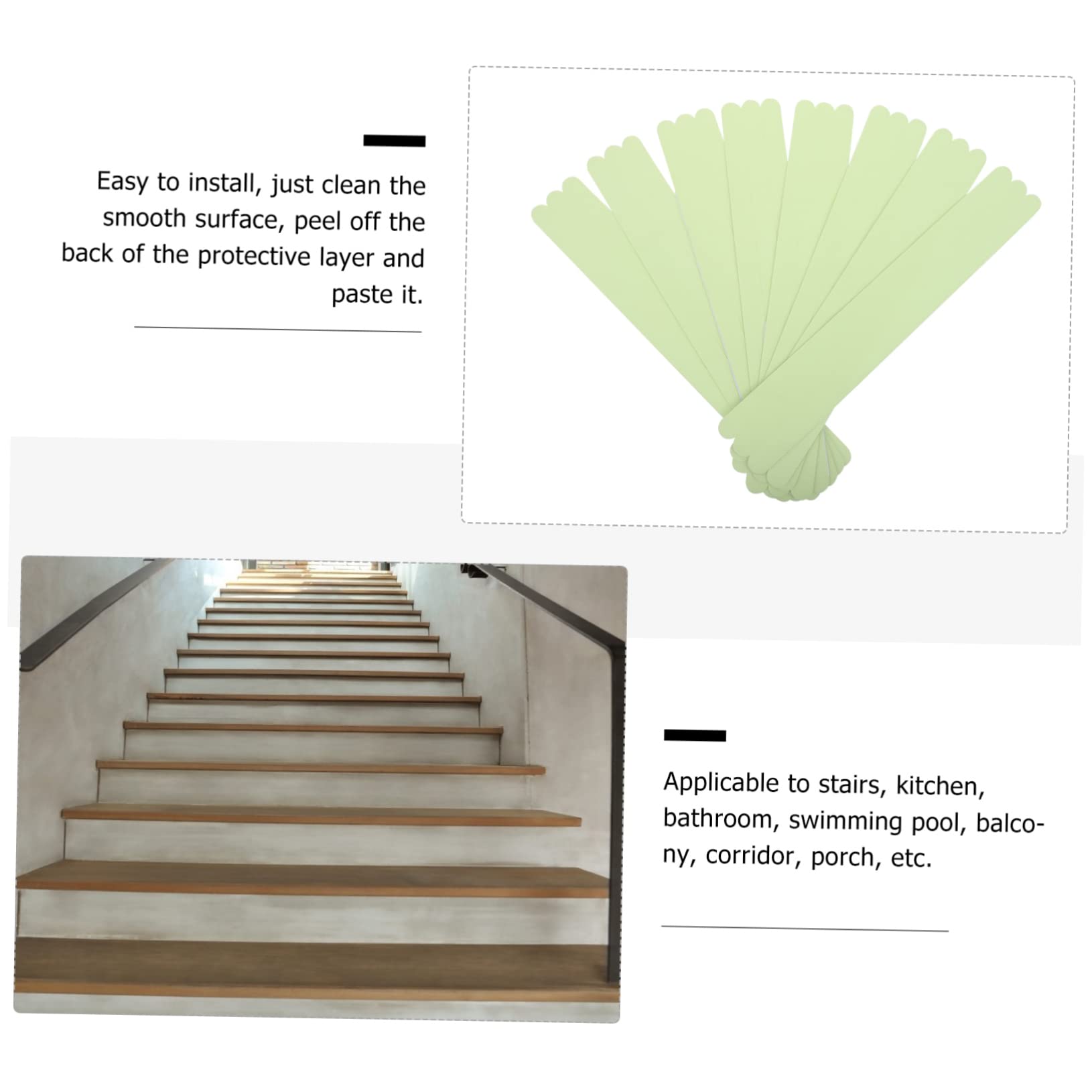 Ciieeo 2 Set Strisce Antiscivolo Riflettenti Per Scale E Vasche Da Bagno Adesivi Fluorescenti Facili Da Installare Sicurezza Ottimale Per Superfici Bagnate E Scivolose 24 Pezzi*2