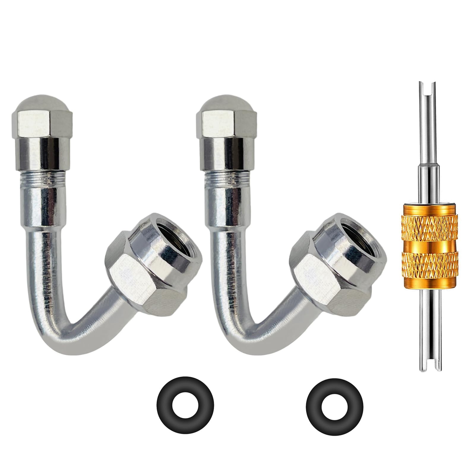 Valve Stem Extenders,45 Degree 90 Degree 135 Degree Tire Valve Extension Compatible for Dual Wheels Passenger Cars, RV, Stroller, Bicycles,