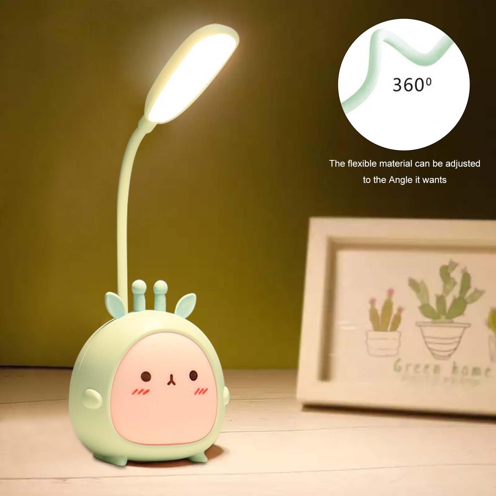 GOMETY LED Schreibtischlampe für Kinder, Nette Cartoon Schreibtischlampe, Wiederaufladbare USB Energiespar Augenschutz Leselampe, Dimmbare Tischlampe Kinder, Geschenk für Kinder Junge Mädchen Freudin