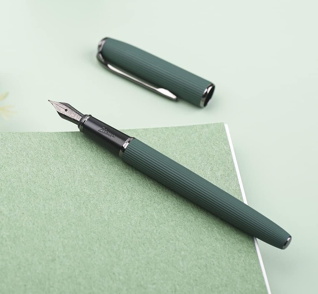 Picasso 916 Natural Series Metal Fountain Pen with Gift Box (EF Nib 0.35mm, Larch Green)