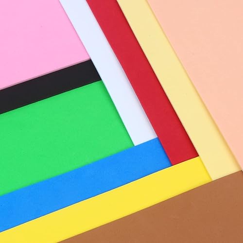 LOMIMOS 100 hojas de papel de espuma EVA, para manualidades, manualidades, proyectos de bricolaje, fiestas en el aula, tarjetas personalizadas,