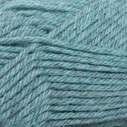 Image of Knit Picks Wool of the Andes Blue 100% Wool Yarn Pack for Knitting | 10 skeins (500g total) of soft worsted weight crocheting yarn in Fjord Heather color, good for felting.