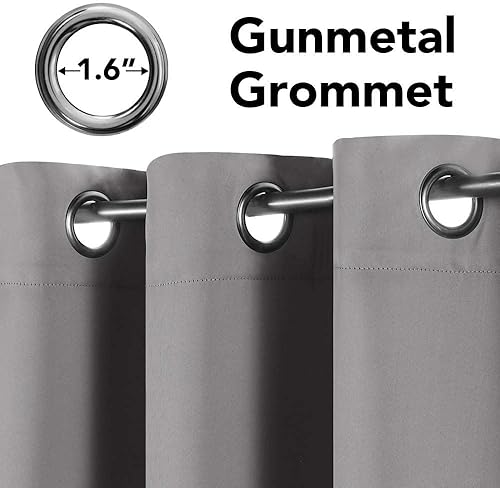 Miniatura 319 de H.Versailtex - Cortinas opacas con aislamiento térmico para oscurecer la habitación, cortinas extralargas, paneles con ojales