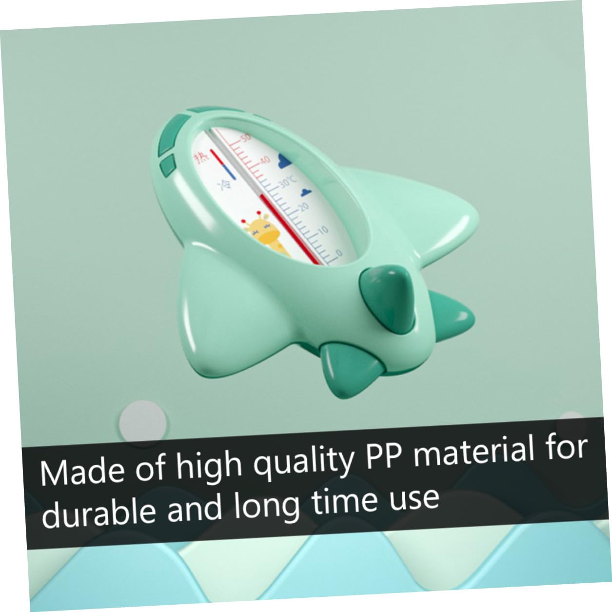 Yardwe Bath Water Thermometer Floating Cartoon Plane Shape Accurate Temperature Gauge for Bathtub Swimming Pool Green