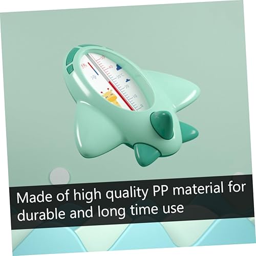 Miniatura 2 de Yardwe Termómetro de agua de baño flotante con forma de avión de dibujos animados Medidor de temperatura preciso para bañera Piscina Verde