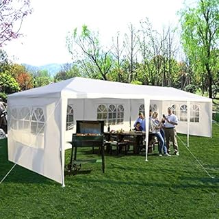 Tangkula 10'x30' Outdoor Party BBQ Tent Outdoor Canopy White by Tangkula