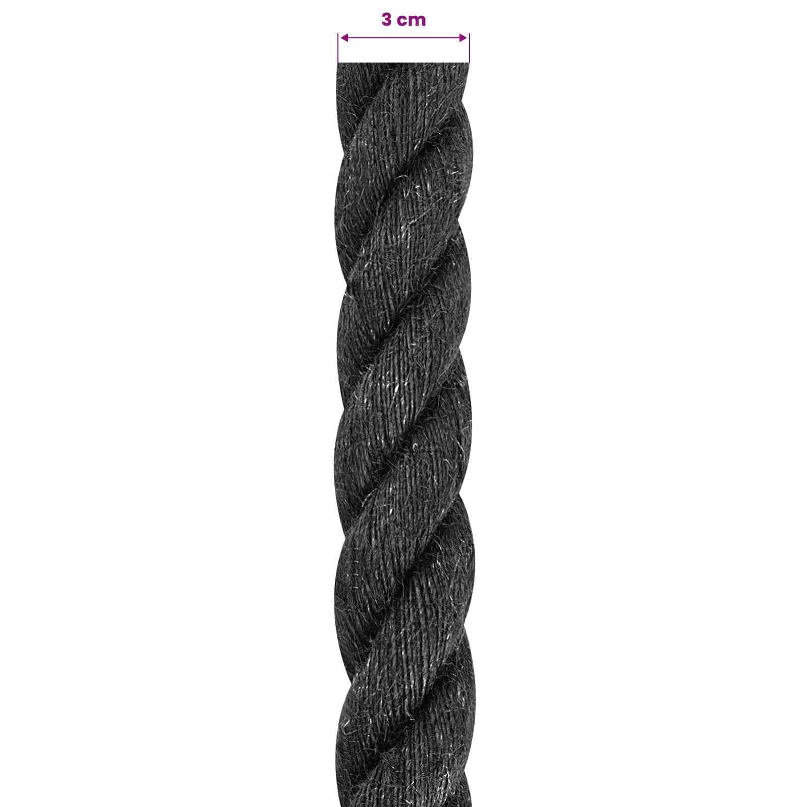 Linka jutowa czarna ze 100% Tossa jutowa lina o średnicy 30 mm, 3-warstwowa, 1 rolka do ogrodu, do wiązania i zabezpieczania