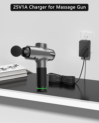 Miniatura 2 de VHBW Cargador de pistola de masaje de repuesto para DC 24V o 25.2V sin escobillas, cable de carga para Hypervolt Taotronics Opove Toloco Legiral