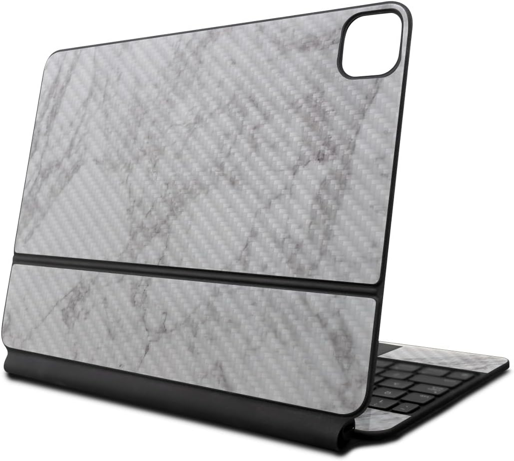Carbon Fiber Skin Compatible With Apple Magic Keyboard for iPad Pro 13‑inch (M4) 2024 - Black Leather - Premium 3M Vinyl Protective Wrap Decal Cover - Easy To Apply | Crafted in the USA by MightySkins