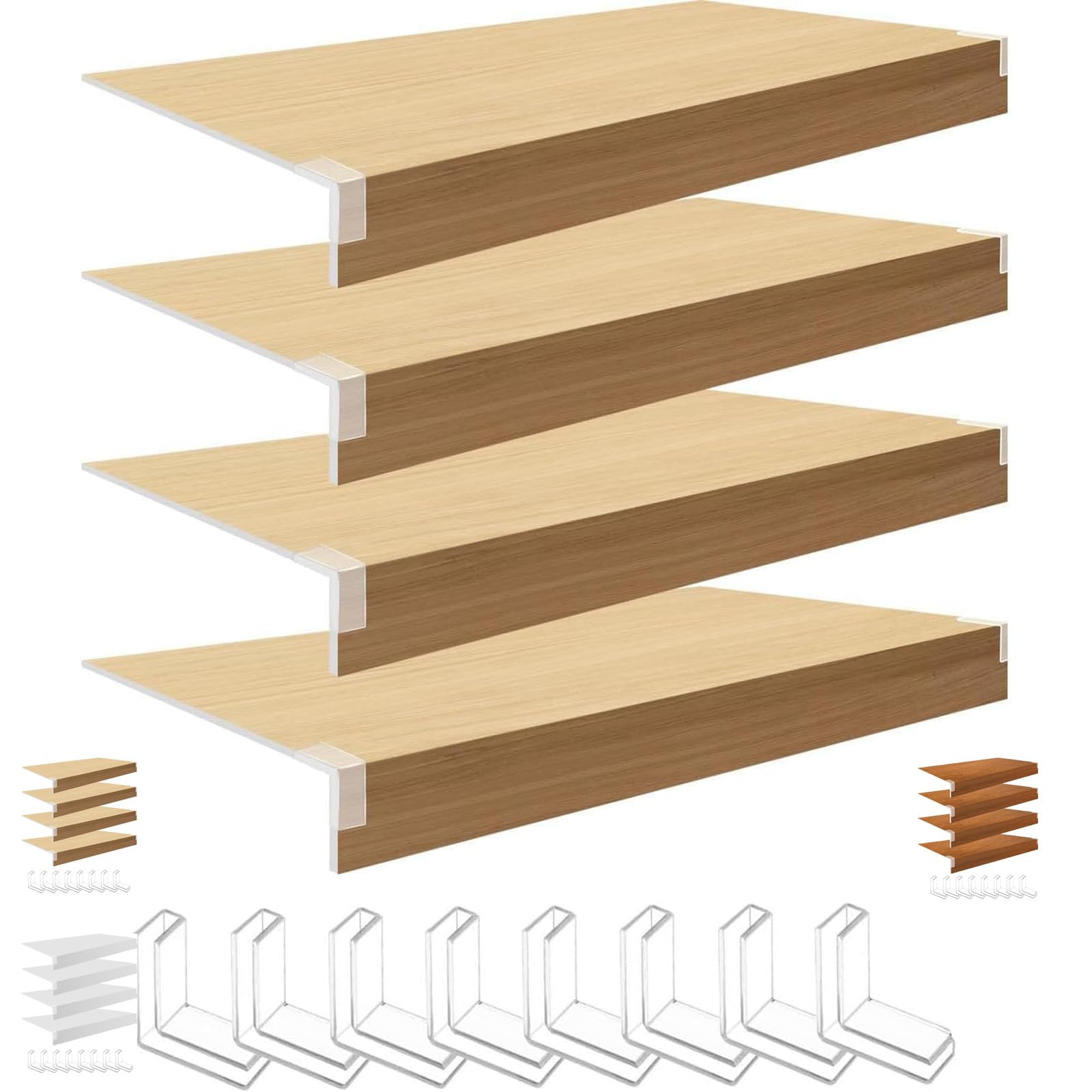 Lot de 4 protections d'étagères métalliques pour garde-manger, 66 x 25 x 6,5 cm, doublures amovibles, résistantes à l'humidité, pour rangement de cuisine et de salle de bain, organisateur de