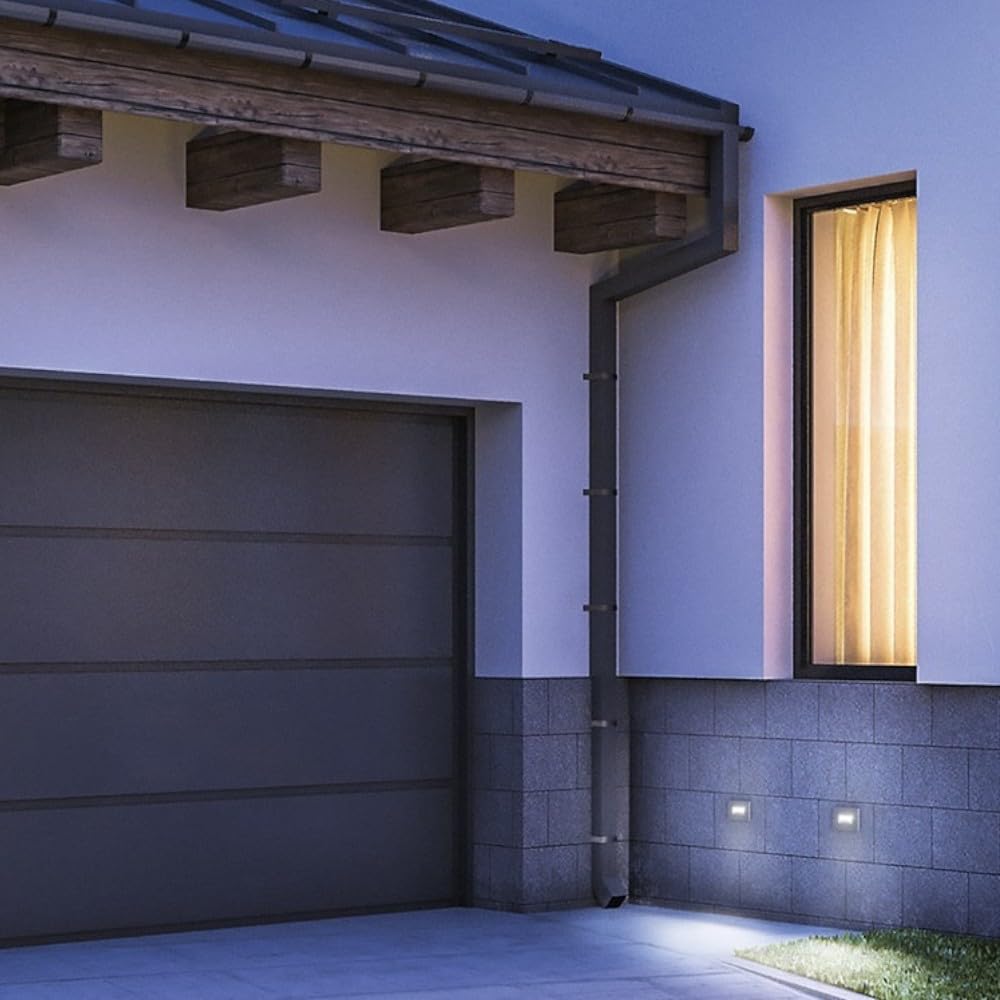 Segnapasso grigio scuro antracite led 3w 4000k luce da esterno giardino incasso a parete per cassetta 503 ip65 Certificazione Elettrica Italiana