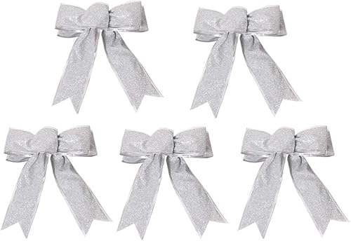 Miniatura 1 de SEWACC Cinta de nudo de regalo, 5 unidades de lazo grande de Navidad, lazo brillante, lazo de regalo, adornos de lazo de Navidad, lazos decorativos