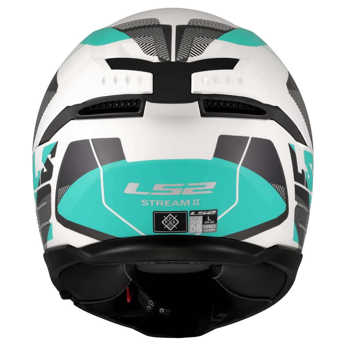 LS2, Integraler Motorradhelm STREAM II ROAD Matt Cyan Light Grey
