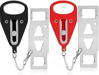 Portable Door Lock-2 Pack Solid Heavy Duty Extra Lock for Additional Privacy and Safety in Hotel,Apartment,and Prevent Una...