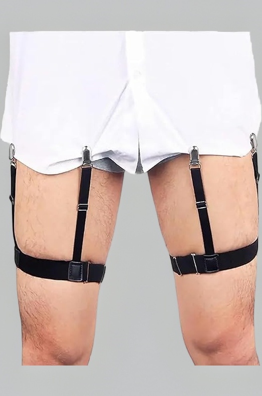 Men's Shirt Stays for Shirt Tucker Shirt Garter Shirt Suspenders Shirt Stays Leg Thigh Suspender Belt With Non-Slip Locking Clamps