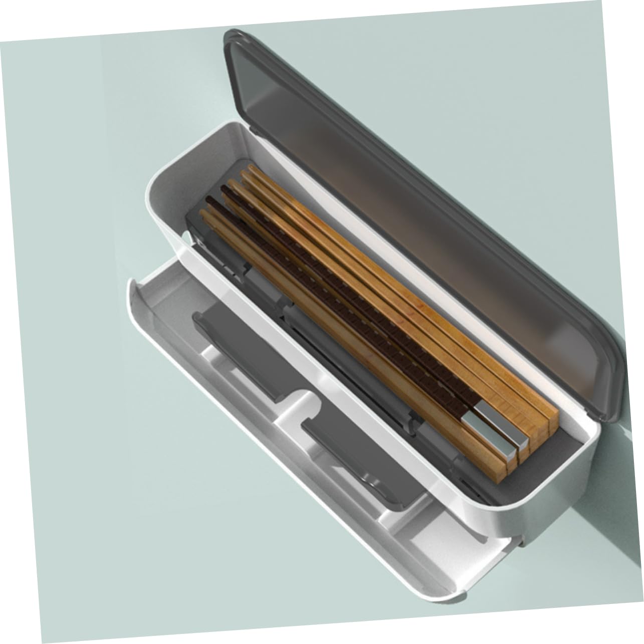 1pc Box Chopstick Holder Chopstick Hanging Rack Chopsticks Holder Chopsticks Plastic Holder Wall Mount Chopstick Rack Chopstick Draining Rack Plastic Chopstick Rack