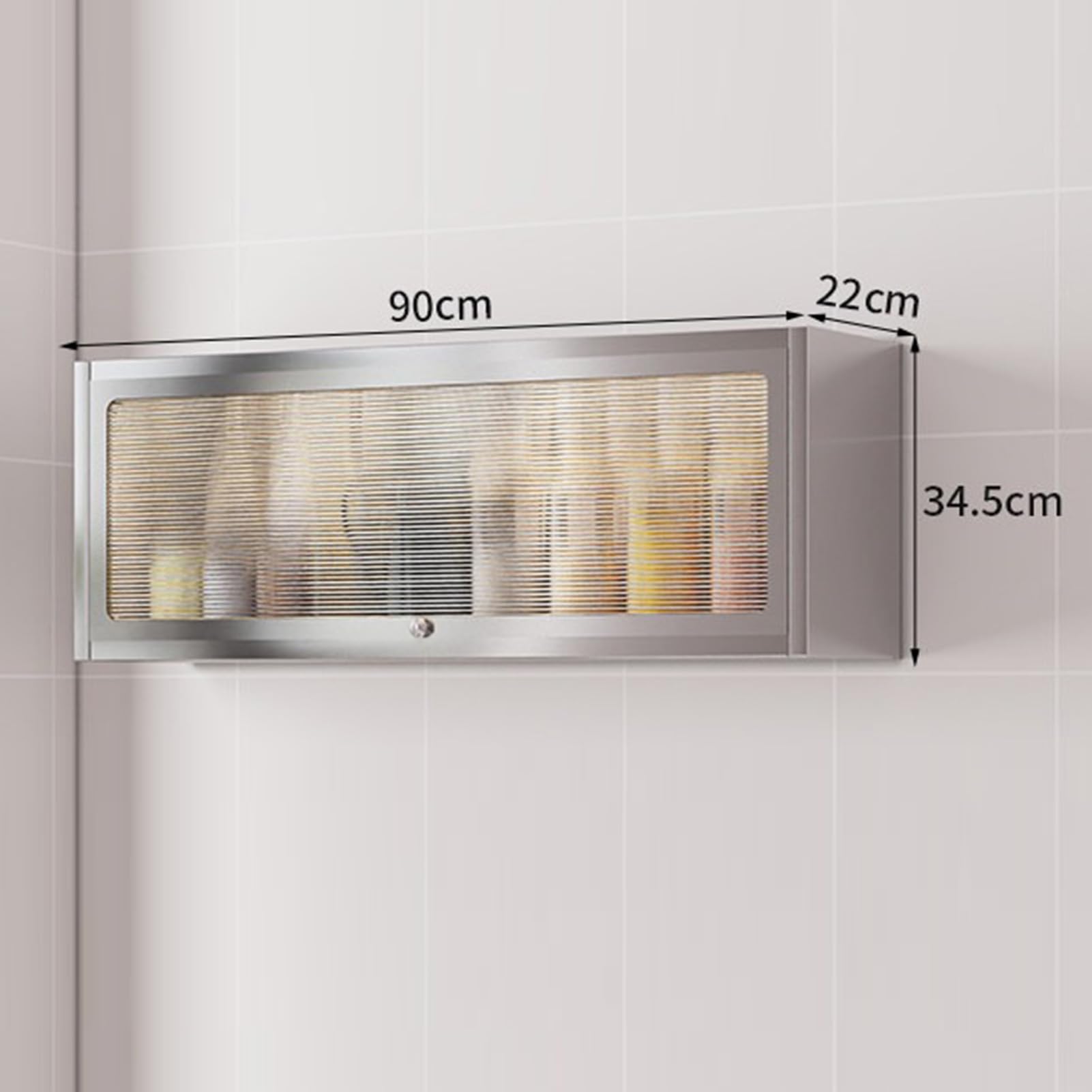 Armario de pared de metal con puerta abatible translúcida, organizador de almacenamiento flotante para cocina, garaje, baño, taller, sótano y almacén