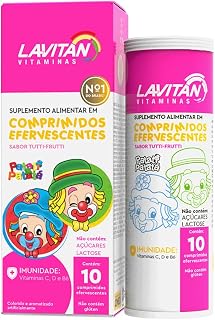 Suplemento Alimentar Crianças Efervescente Tutti Frutti, Roxo, Lavitan, 10 cápsulas