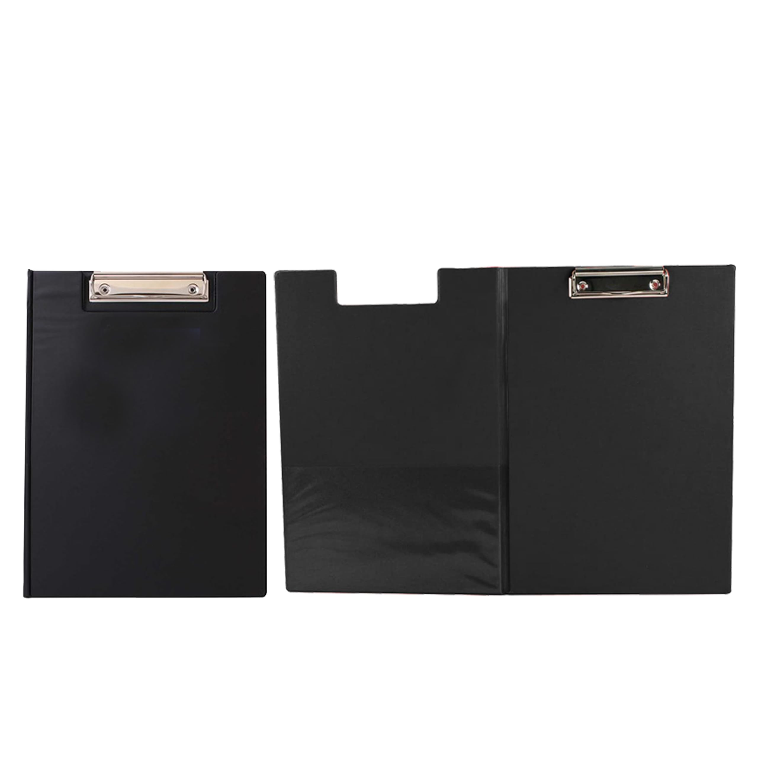 M1SS Pack of 10 โ Black A4 Clipboard Fold Over Document Conference File Vinyl PVC Foolscap Solid Hardback Strong Metal Clip Folding Paper Folder Pad Work Holder Board Organizer School Office