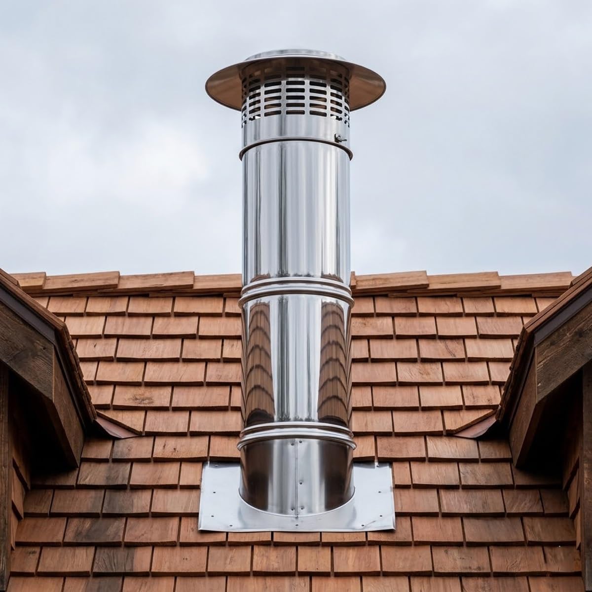 Cappello per Camino Acciaio Inox 304 Terminale di Ventilazione Esterno Estrattore d'Aria Tetto con Rete Protezione Uccelli(8.7″-220mm)