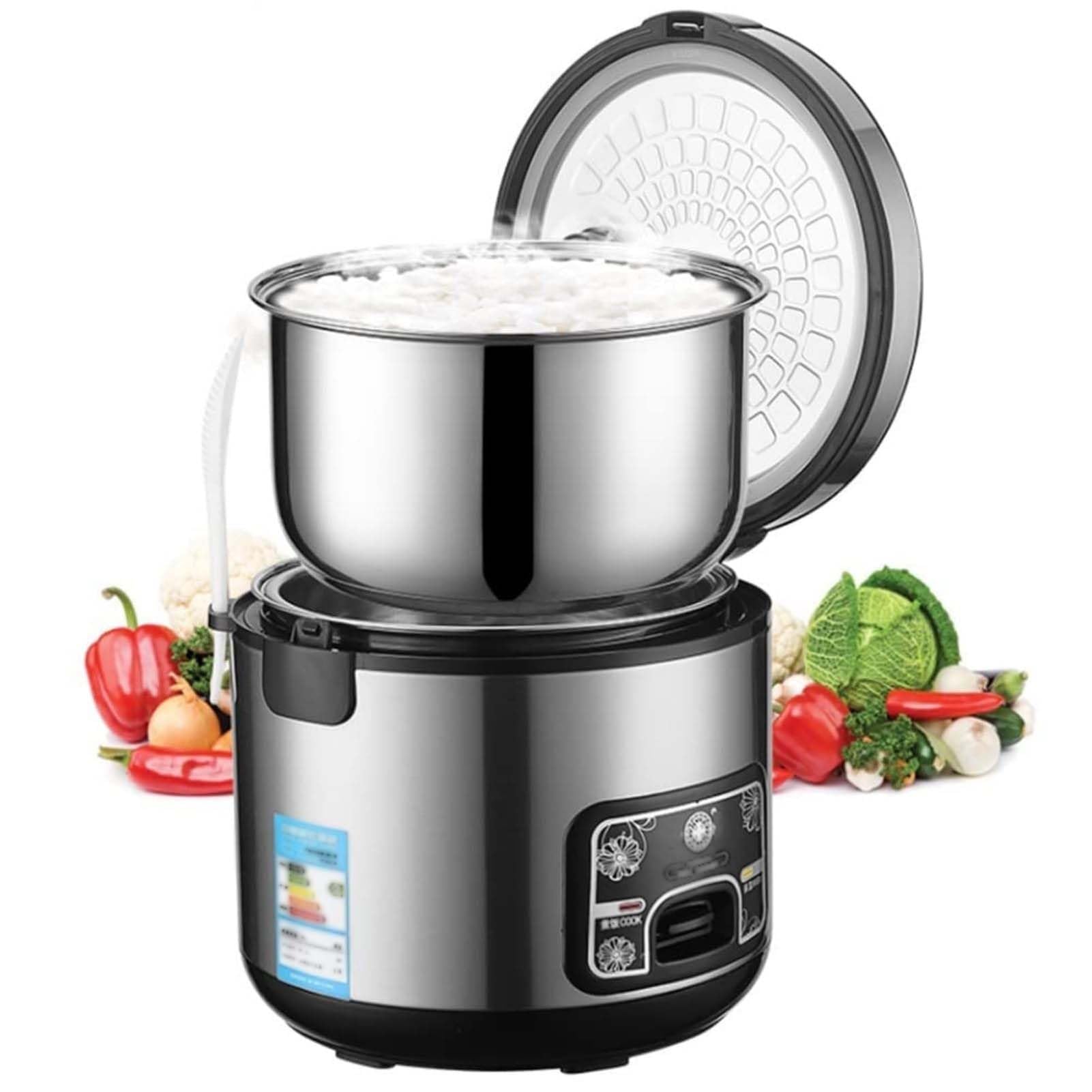 THEGA Cuociriso Elettrico da 4 Litri, 220-240 V, Funzioni di Cottura E Mantenimento in Caldo, Pentola Interna Antiaderente in Acciaio Inox 201