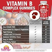 Vista 2 de Gomitas de complejo de vitamina B sin azúcar – Vitamina B12, B7, B6, B3 (niacina), B5, B8, B9 (folato) – Probado por terceros – Prenatal, dieta