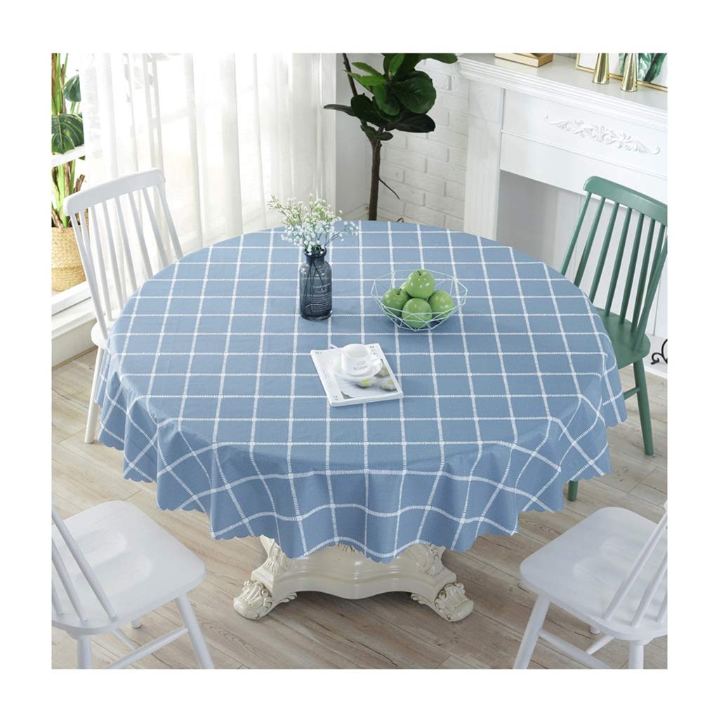 B European Tablecloth Round Tablecloth Pvc Waterproof And Oilproof Modern Lattice Tablecloths Restaurant Hotel Anquet Simple Tablecloth Household (Color : A Size : Round-220Cm)