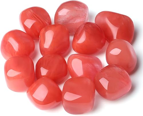 YATOJUZI Piedras de cristal naturales pulidas de cuarzo rosa de 1 libra, piedras preciosas de cristal a granel al por mayor para el equilibrio de