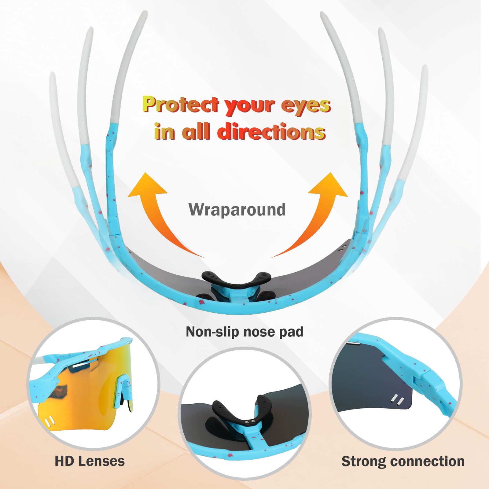 Gafas Sol Niño Niña,Protección UV400 Gafas de Sol Polarizadas Gafas Ciclismo Deportivas Running Tenis Aire Libre