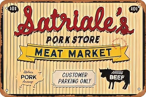 ASIOADWNA The Sopranos Satriales Poster, 30,5 x 20,3 cm, targa in metallo vintage, segnaletica decorativa per ufficio, decorazione da parete al neon