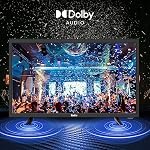 TuTu 22-inch LED TV, 1080P FHD Flat-Screen TV with Dolby Audio with HDMI, USB, VGA, RCA, Non-Smart TV or Monitor for Room, Kitchen, Office, or RV Camper