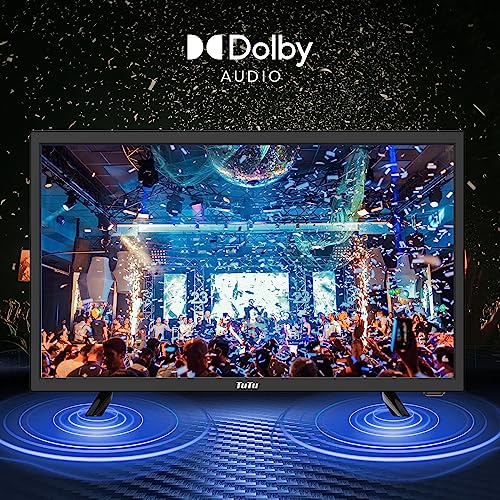 Image of TuTu 22 Inch FHD TV, 2K LED Small Flat Screen Non-Smart Television, Works with Apple TV, Fire Stick, Roku, Google, TiVo, Xumo, and Streaming Devices