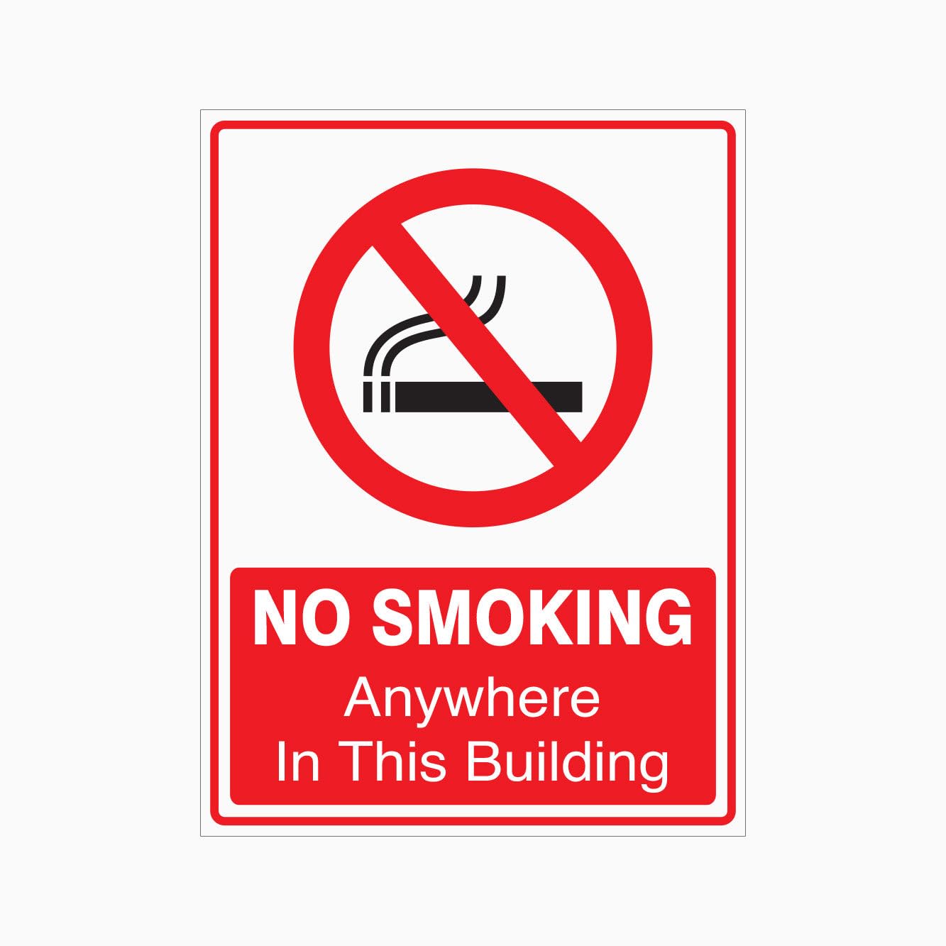 No Smoking Anywhere In Building Sign L9940, 12x8 Inch Metal Tin Sign, Workplace Prohibition Safety Sign