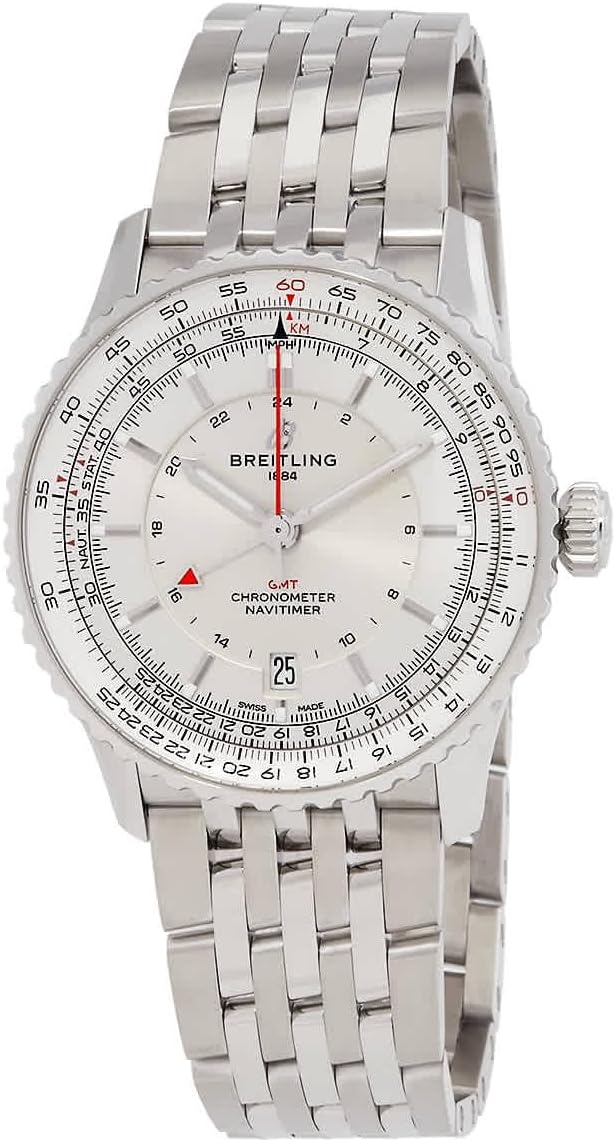 Breitling Navitimer Automatic GMT 41 Watch with Ivory Dial