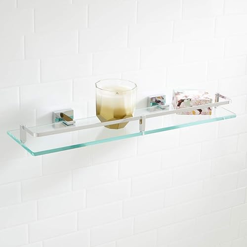 Signature Hardware 916705 Albury - Estante de baño de cristal de 19-58 pulgadas