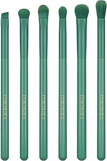 Eye Makeup Brush Set, 6 Pcs Professional Blending Eyeshadow Makeup Brushes for Concealer Eyebrows Eyeliner, Soft Hairs & Wood Handle (green)…