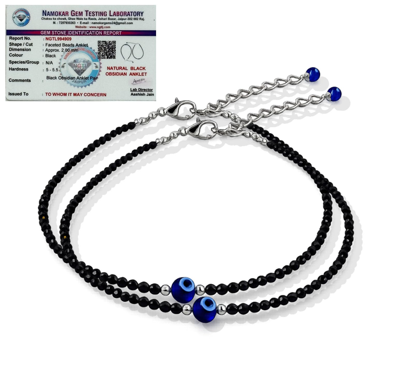 Raw Pyrite, Money Magnet, Dhanyog, Garnet, Black Obsidian Evil Eye Anklet | Stone of Money, Protection & Power | Natural Healing Crystal Anklet for Women | Spiritual Jewellery for Women | Gift for Woman & Girlfriend-image-9