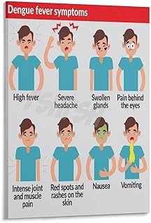 Dengue Fever Symptoms Chart Poster Medical Clinic Wall Art Canvas Painting for Living Room Bedroom Decor 24x36inch(60x90cm) Frame-style