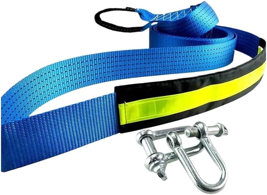 Tow Rope, Car Heavy Duty Tow Straps 17700Ib(Up to 8Ton) 2” X 13.1ft with 2 Shackles, Refective Strip for Car, Truck, Off-Road Various Models(Blue2,4m8t)