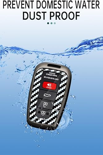 Miniatura 8 de ontto Funda para llavero con patrón de carbono compatible con Toyota Camry RAV4 Avalon C-HR Prius Corolla Highlander GT86 2018 en adelante,