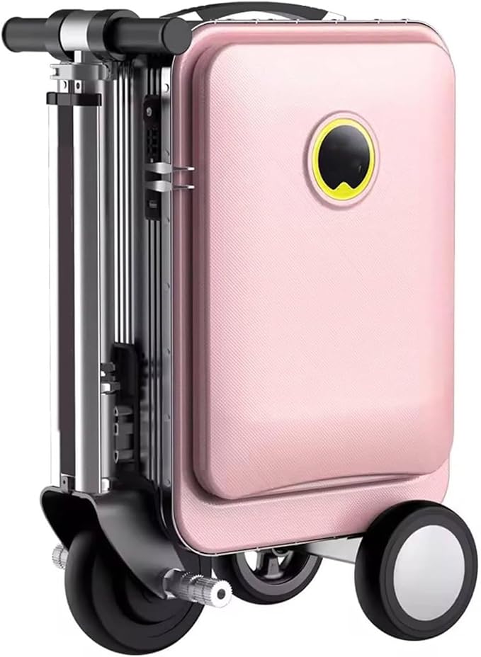 Maleta Scooter eléctrica Inteligente para Adultos, Scooter Ligero para Viajes con batería, Cerradura TSA y Puerto USB Pink
