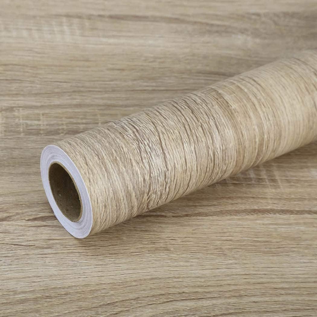 Oak Wood Grain Contact Paper Self Adhesive Film for Furniture Decorative Adhesive Shelf Liner Cabinet Shelves Drawer Door Sticker 16" x 117"