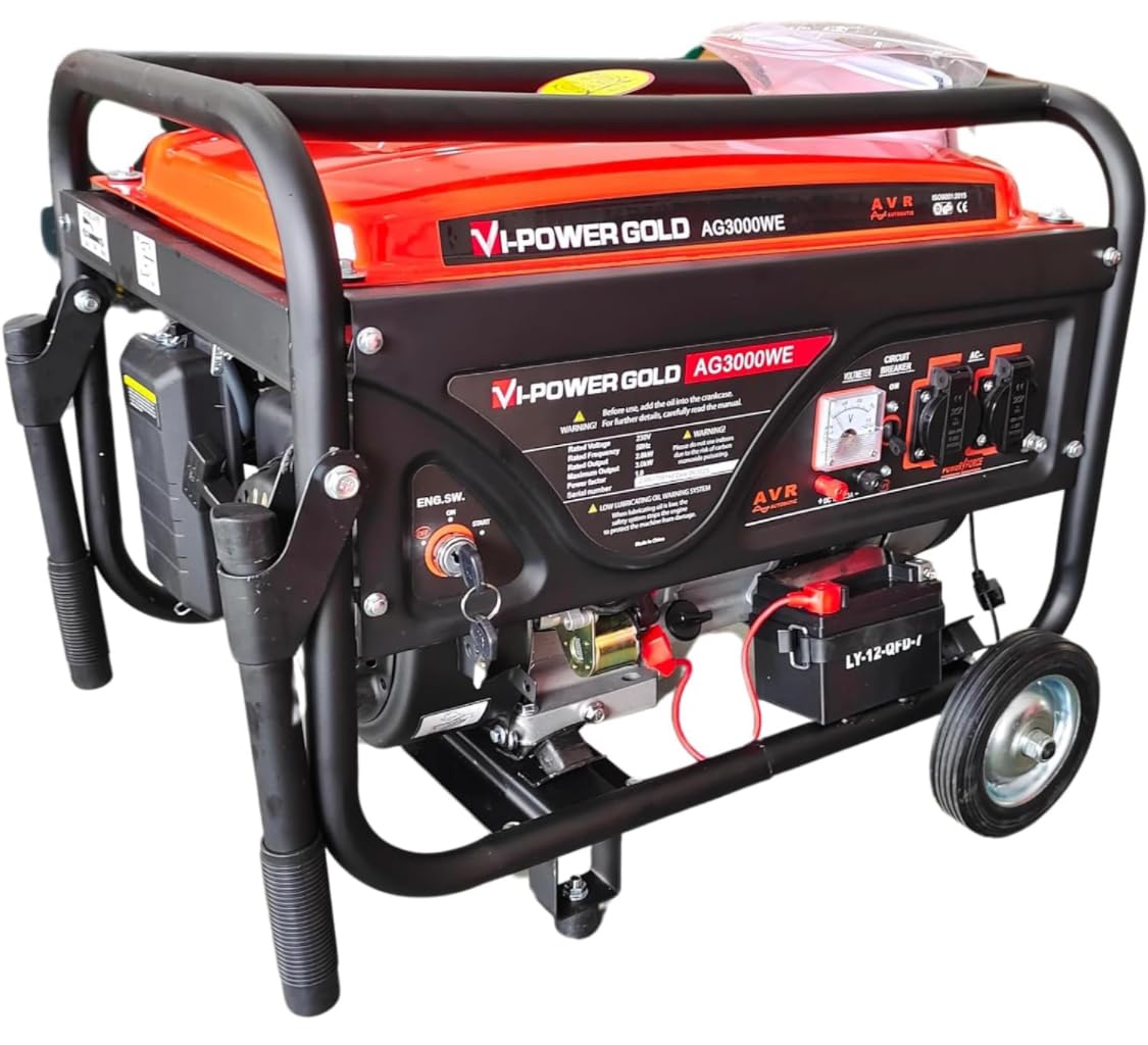 VI POWER GOLD HEAVY DUTY 3000 WATTS POWERED SELF START GENERATOR BRANDED|3000 WATTS OR 3KW|HOME USAGE OR COMMERCIAL USE|PORTABLE PETROL GENERATOR| 1 YEAR WARRNTY