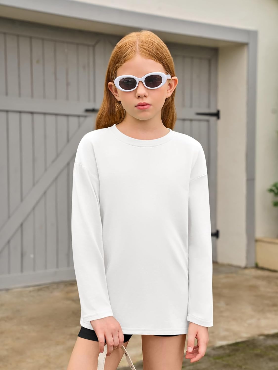 Haloumoning Girls Long Sleeve T-Shirts Kids Fall Oversized Tops Casual Crewneck Tees 5-14 Years - Image 2