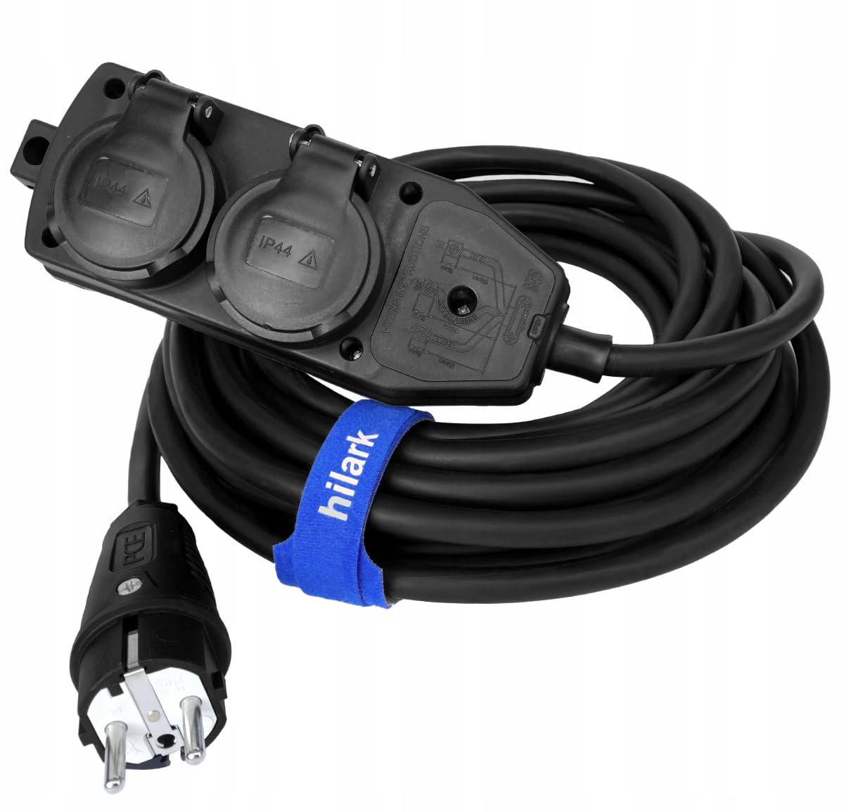 Hilark Cable Tech Rallonge renforcée répartiteur 20m H05VV-F 3x2,5