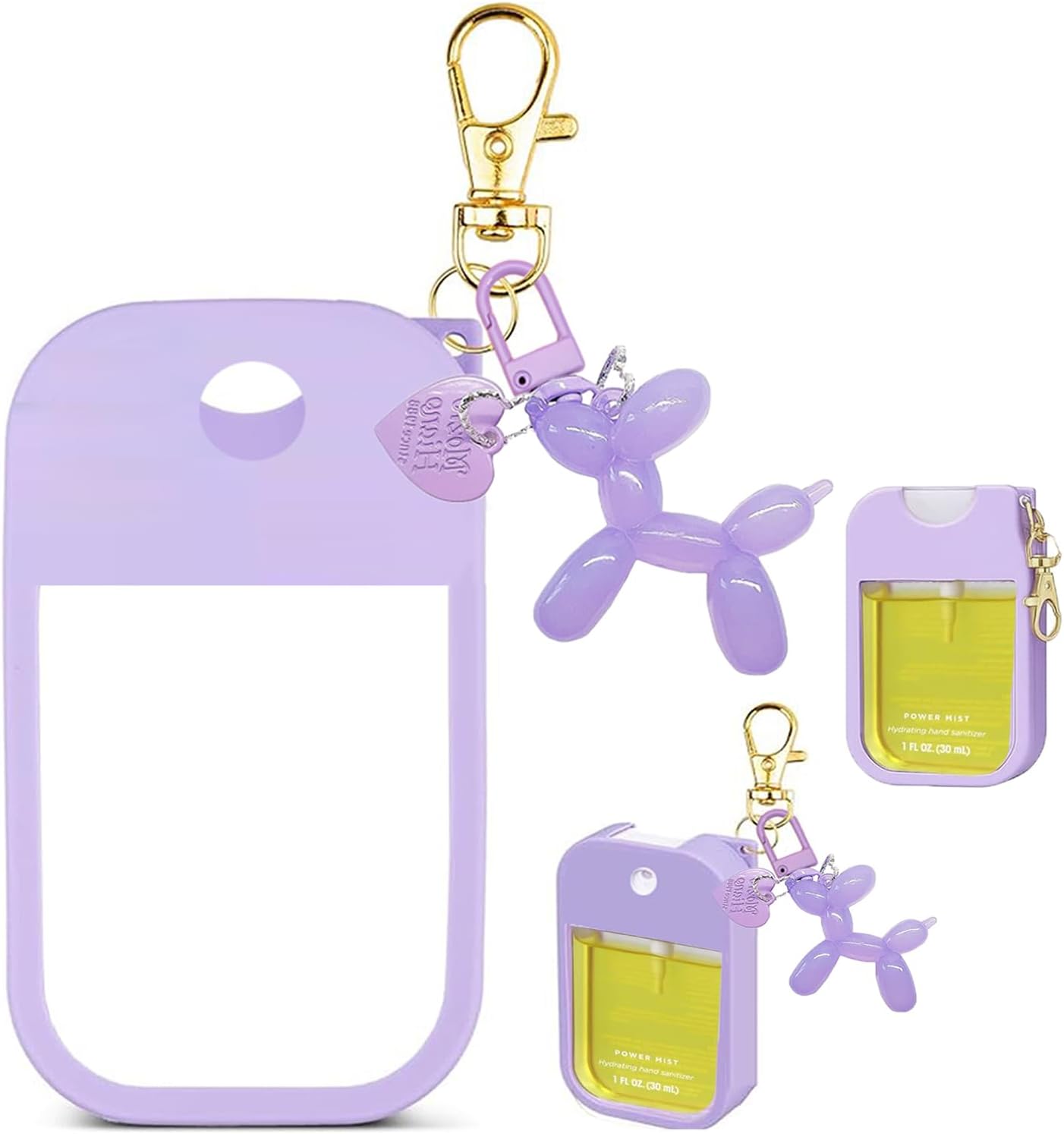 Hand Sanitizer Spray Case for Touchland,Silicone Touchland Case Keychain Hand Sanitizer Spray Holder Compatible with Touchland Power Mist and Glow Mist 1 FL Oz/30ml-Purple