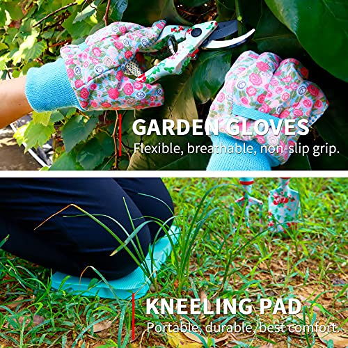 Gifts-for-Mom-JUMPHIGH-Womens-Gardening-Gifts-Set-Floral-Gardening-Tools-with-Tote-Bag-Gifts-for-Her-for-Girlfriend-Birthday-Gifts-for-Women-Gardening-Kit-Womens-Gifts-for-Christmas-Blue